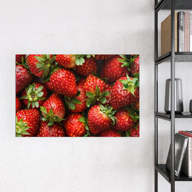 Glas Magnettafel - Frische Erdbeeren