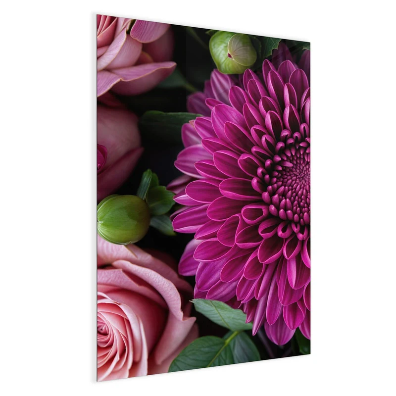 Glas Magnettafel - Magenta Chrysantheme