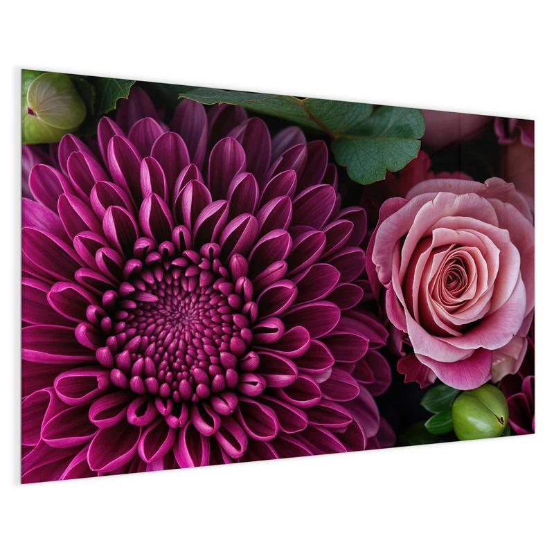 Glas Magnettafel - Magenta Chrysantheme