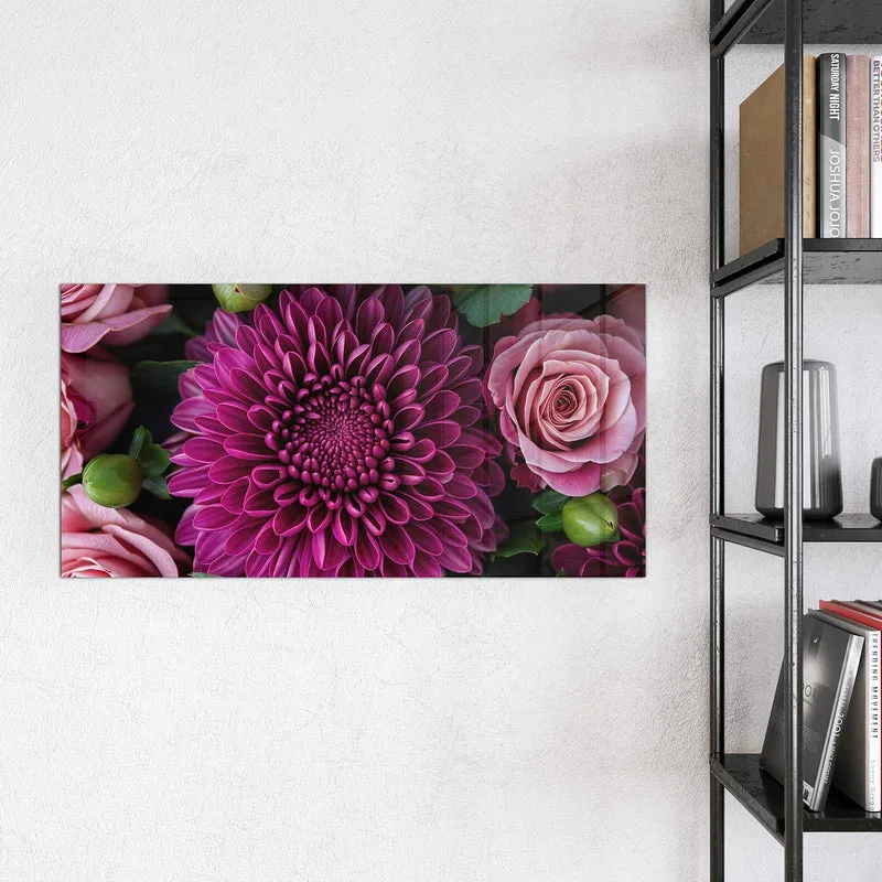 Glas Magnettafel - Magenta Chrysantheme