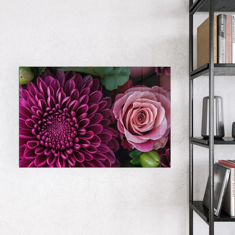 Glas Magnettafel - Magenta Chrysantheme