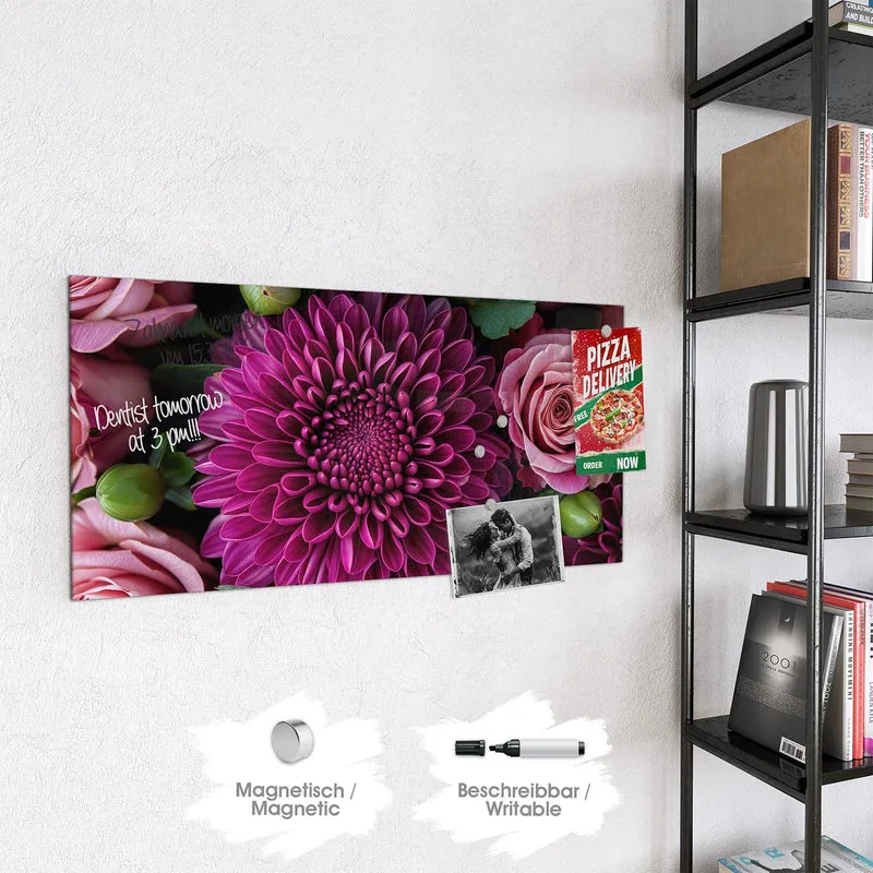 Glas Magnettafel - Magenta Chrysantheme