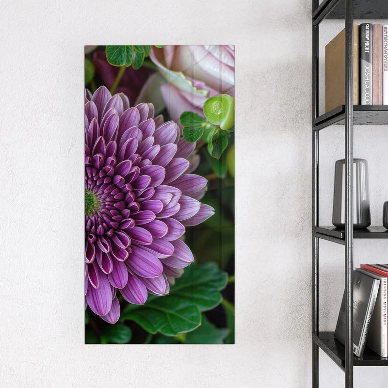 Glas Magnettafel - Rosen und Chrysantheme