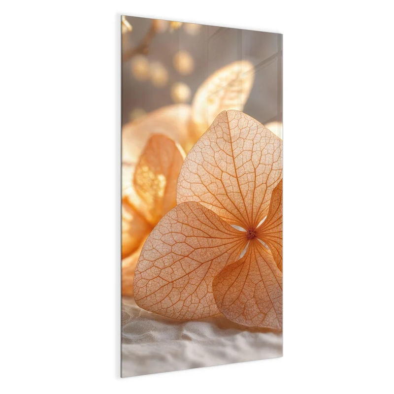 Glas Magnettafel - Hortensie in Apricot