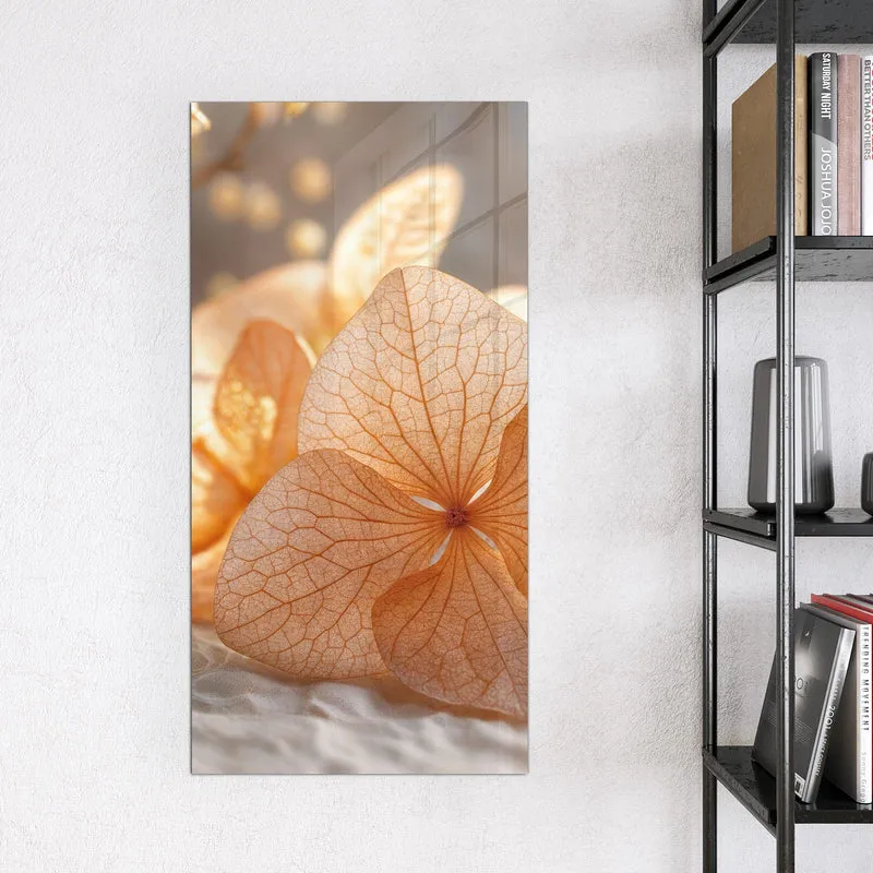 Glas Magnettafel - Hortensie in Apricot