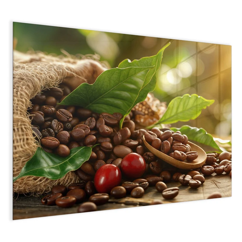 Glas Magnettafel - Rote Kaffeekirschen