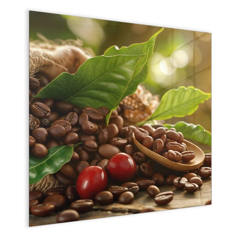 Glas Magnettafel - Rote Kaffeekirschen