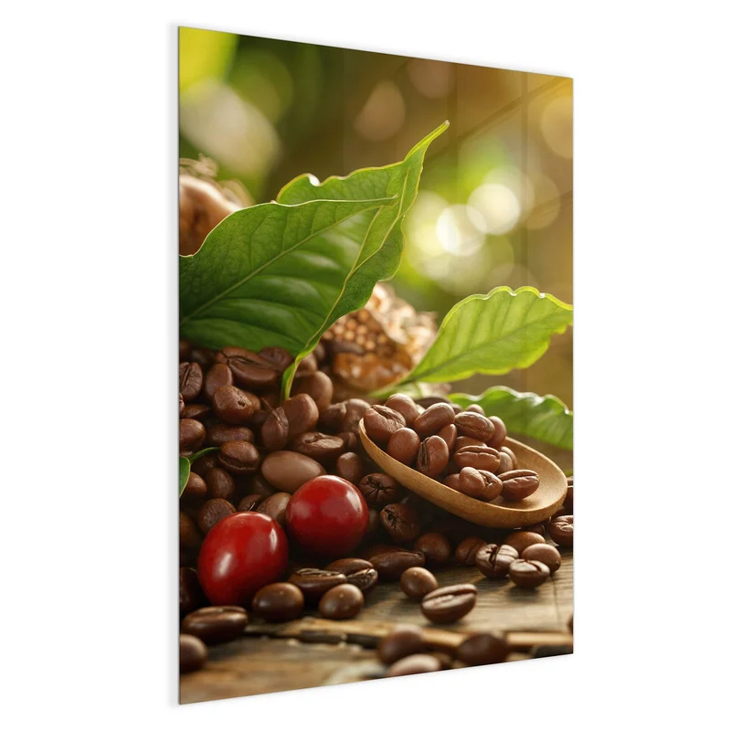 Glas Magnettafel - Rote Kaffeekirschen