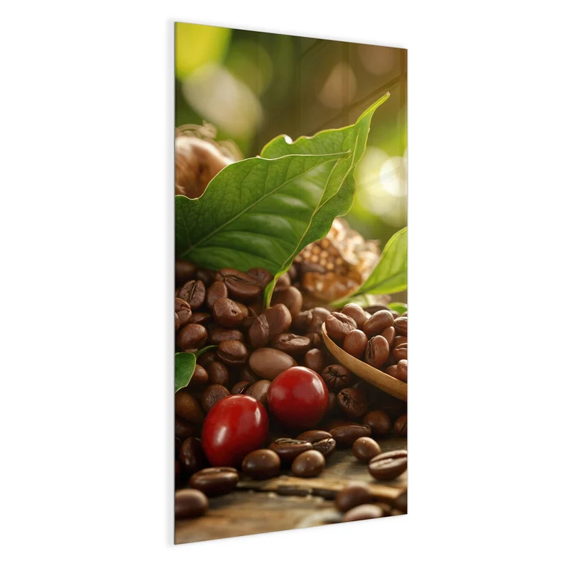 Glas Magnettafel - Rote Kaffeekirschen