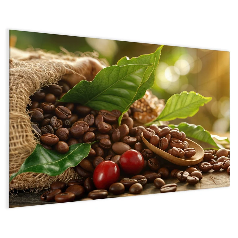 Glas Magnettafel - Rote Kaffeekirschen