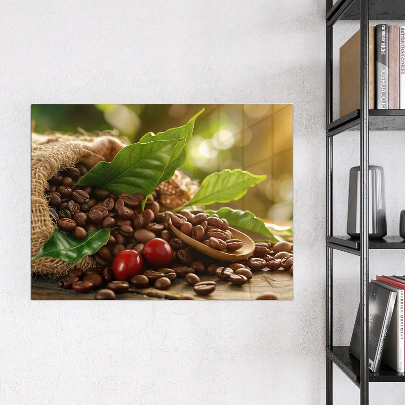 Glas Magnettafel - Rote Kaffeekirschen