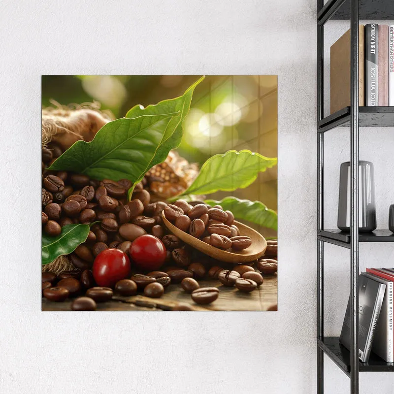 Glas Magnettafel - Rote Kaffeekirschen
