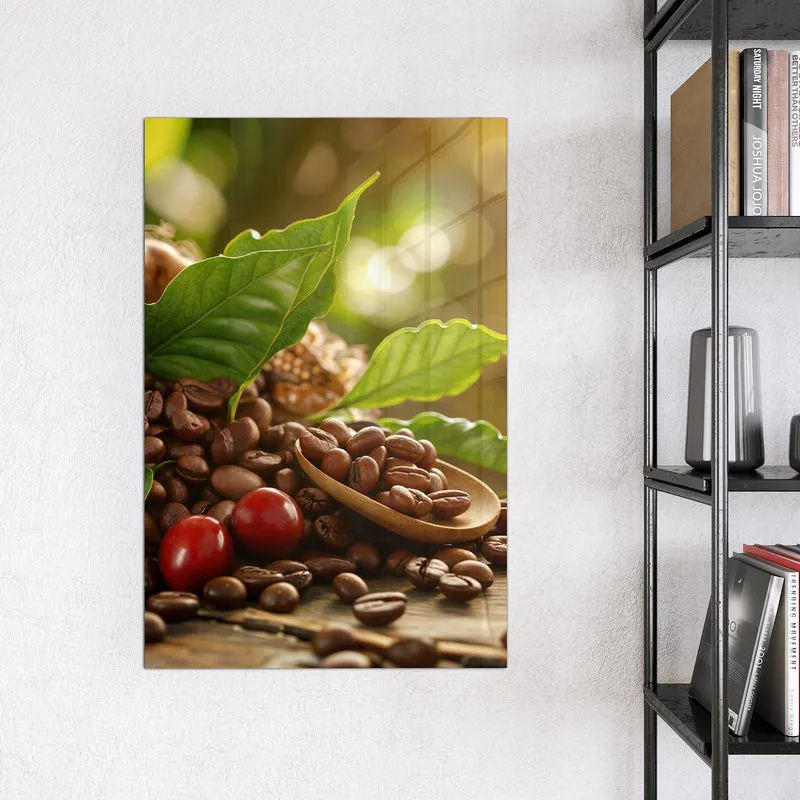 Glas Magnettafel - Rote Kaffeekirschen