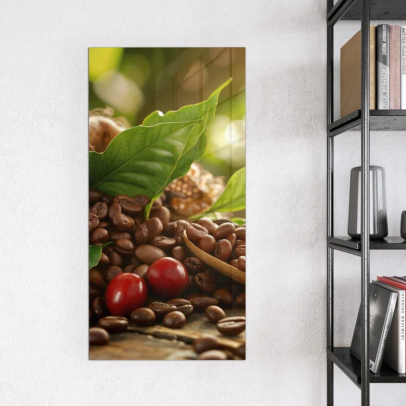 Glas Magnettafel - Rote Kaffeekirschen
