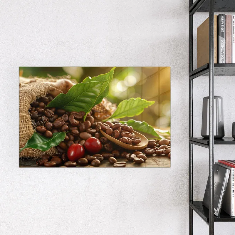 Glas Magnettafel - Rote Kaffeekirschen