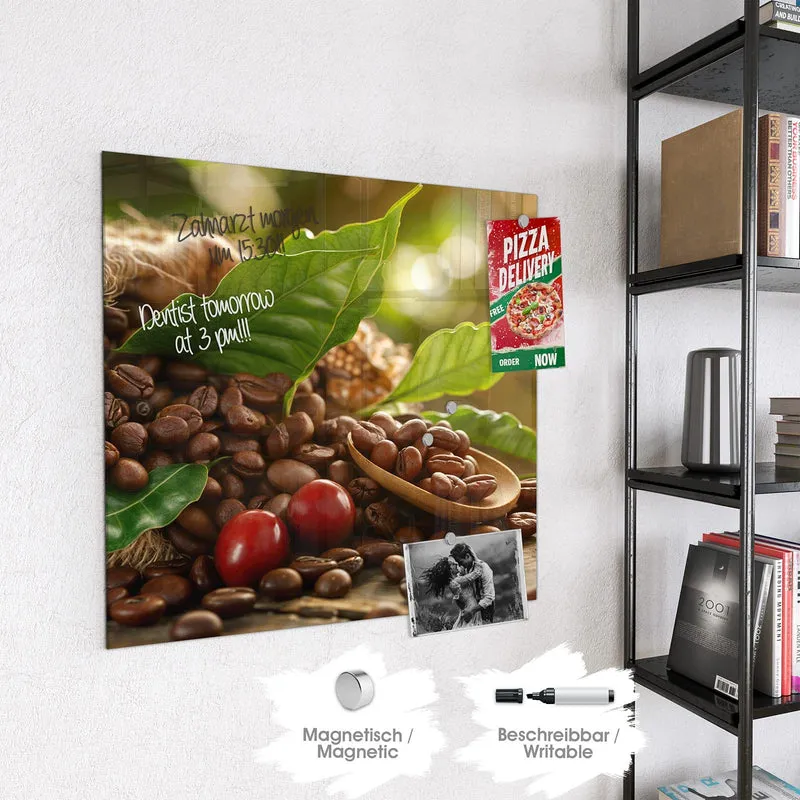 Glas Magnettafel - Rote Kaffeekirschen