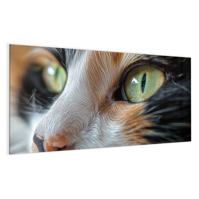 Glas Magnettafel - Grünäugige Katze