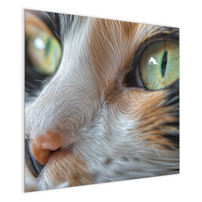 Glas Magnettafel - Grünäugige Katze