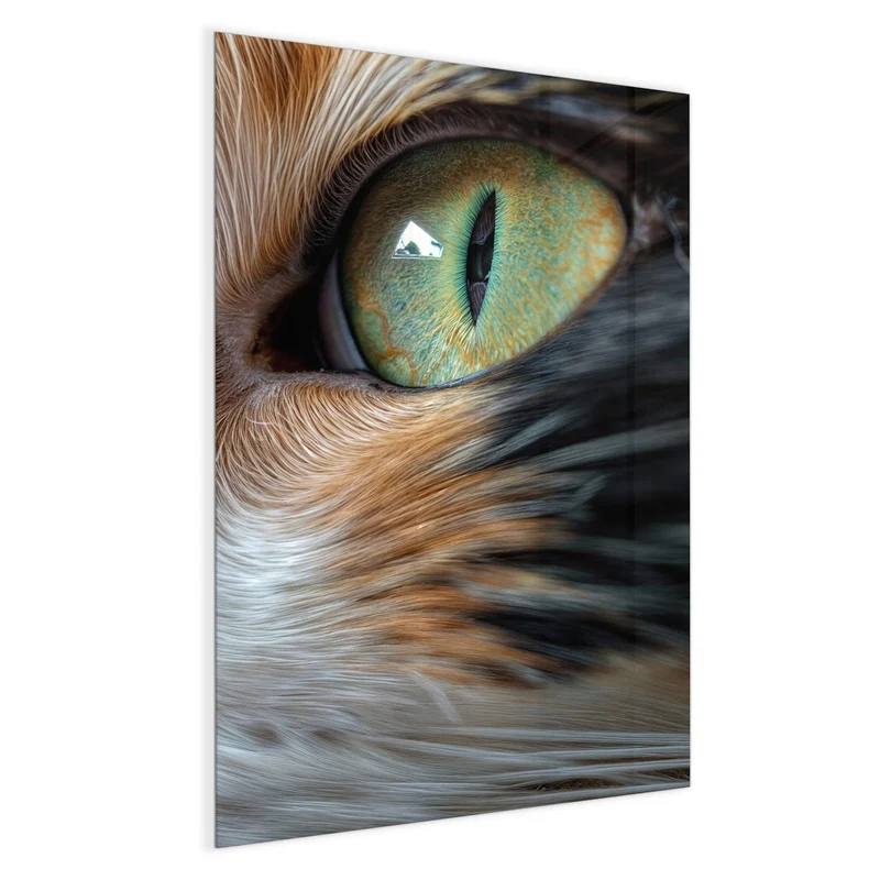 Glas Magnettafel - Grünäugige Katze