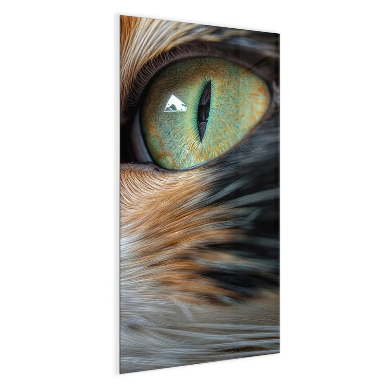 Glas Magnettafel - Grünäugige Katze