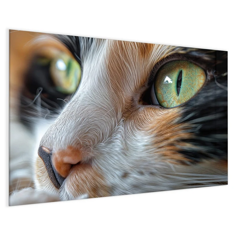 Glas Magnettafel - Grünäugige Katze