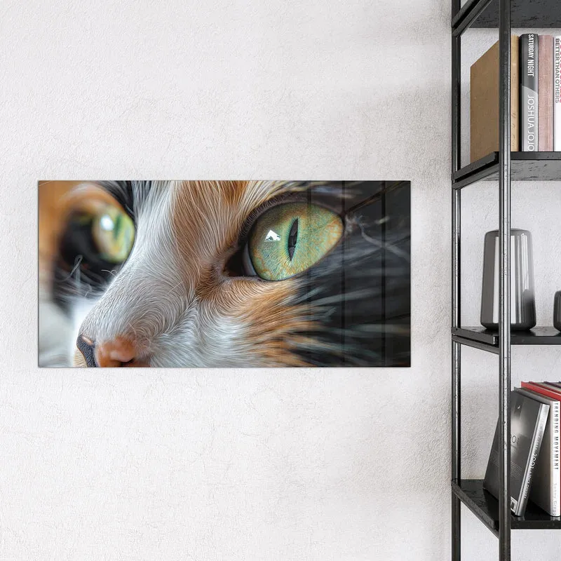 Glas Magnettafel - Grünäugige Katze