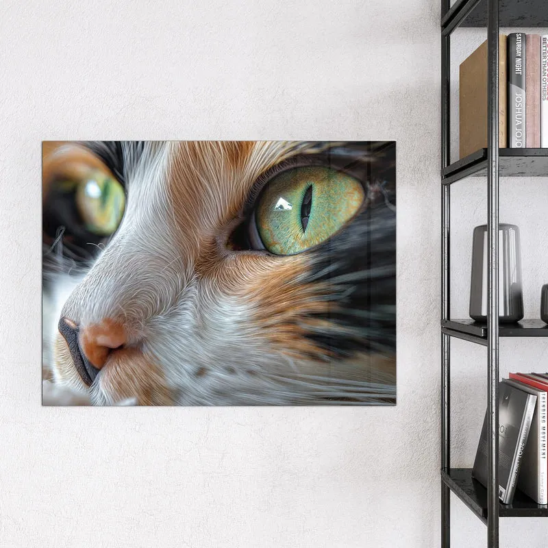 Glas Magnettafel - Grünäugige Katze