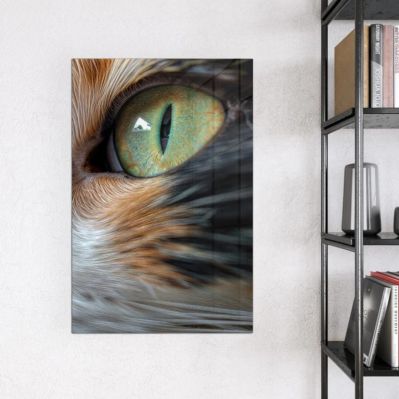 Glas Magnettafel - Grünäugige Katze