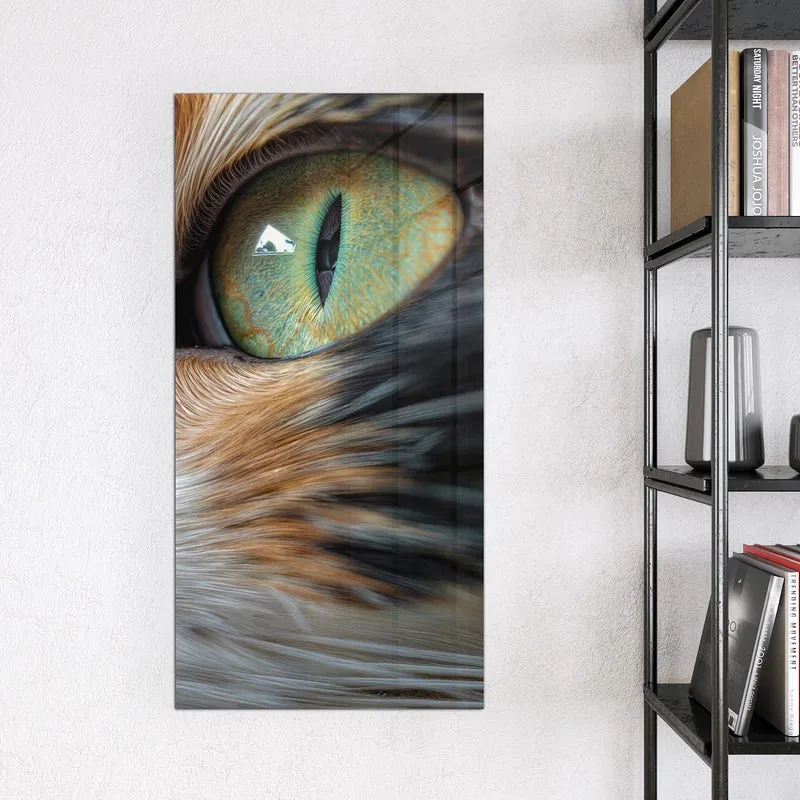Glas Magnettafel - Grünäugige Katze