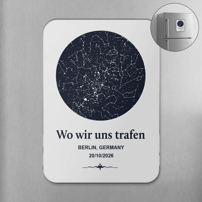 Wo Wir Uns Trafen - Personalisierte Geschenke Paar | Acryl Magnet Sternkarte