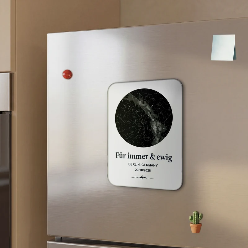 Wo Wir Uns Trafen - Personalisierte Geschenke Paar | Acryl Magnet Sternkarte