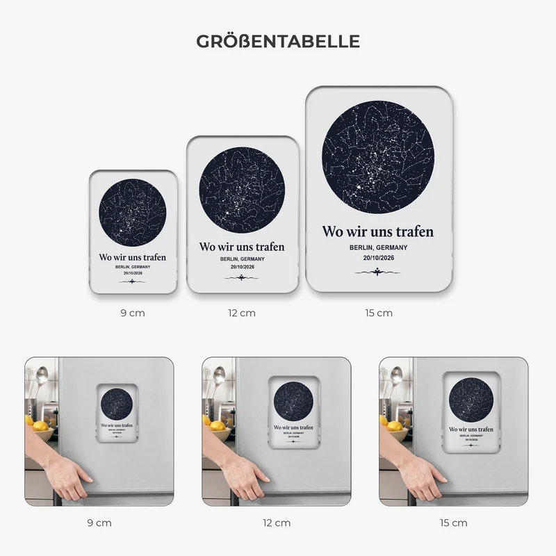 Wo Wir Uns Trafen - Personalisierte Geschenke Paar | Acryl Magnet Sternkarte