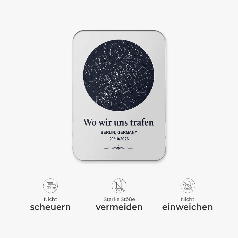 Wo Wir Uns Trafen - Personalisierte Geschenke Paar | Acryl Magnet Sternkarte