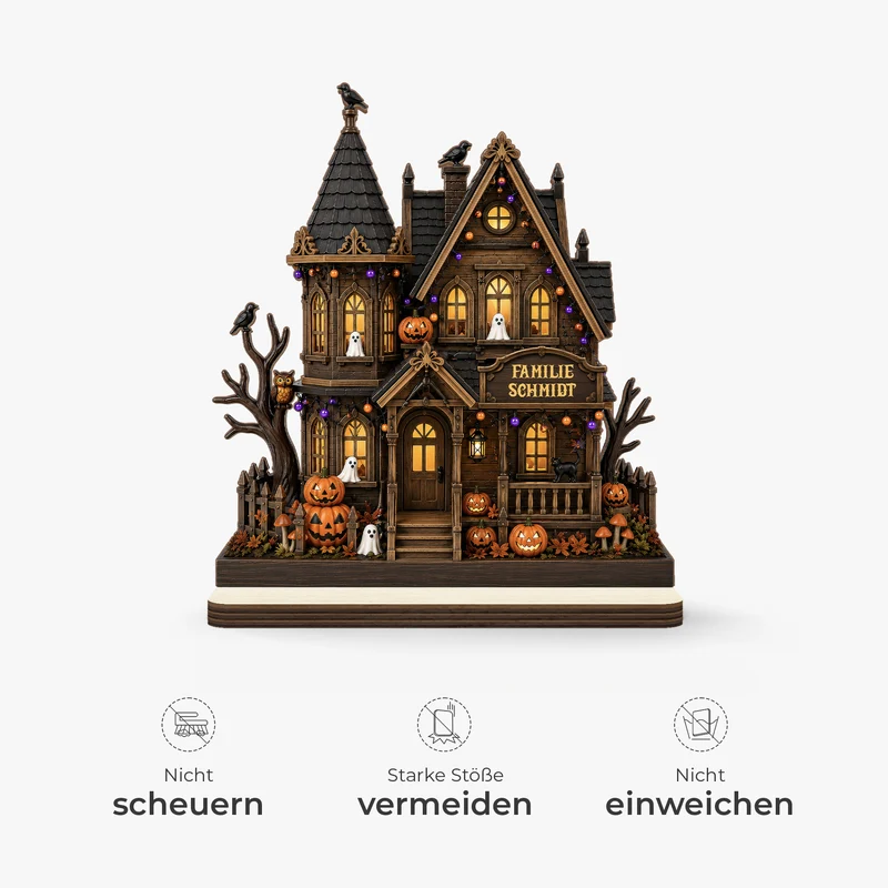 Familie Halloween - Personalisiertes Geschenk | Holzaufsteller Mit Standfuß
