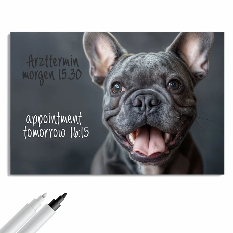 Metall Magnettafel - Lachender Hund