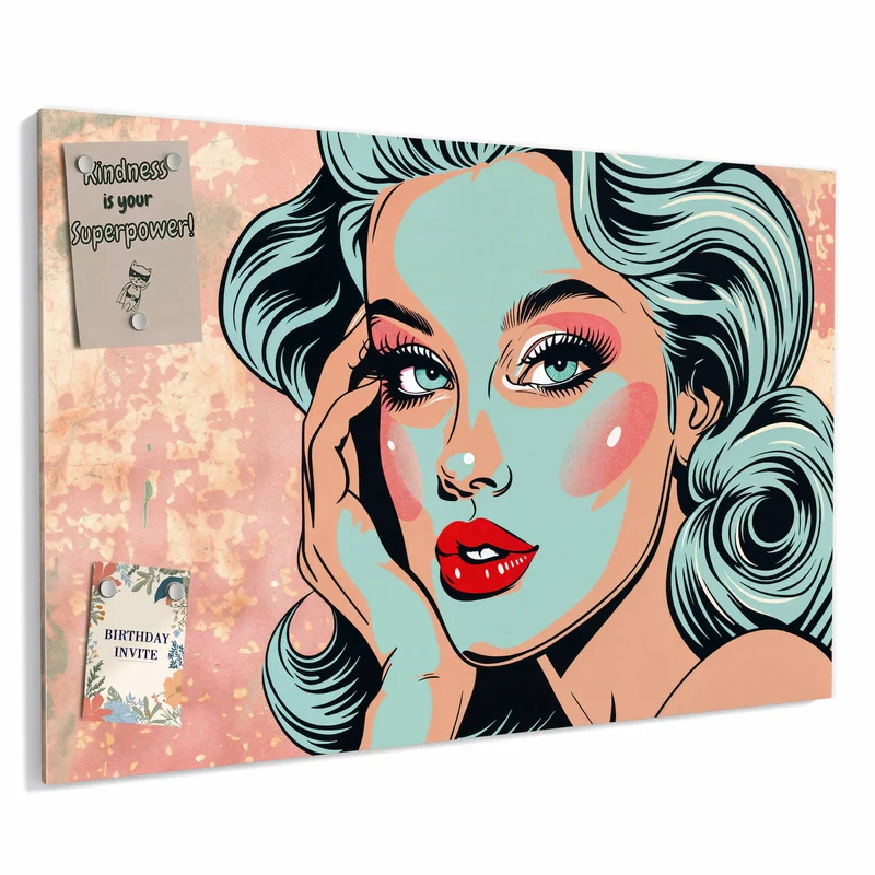 Metall Magnettafel - Comic Porträt in Mint