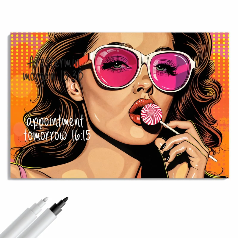 Metall Magnettafel - Pinke Sonnenbrille