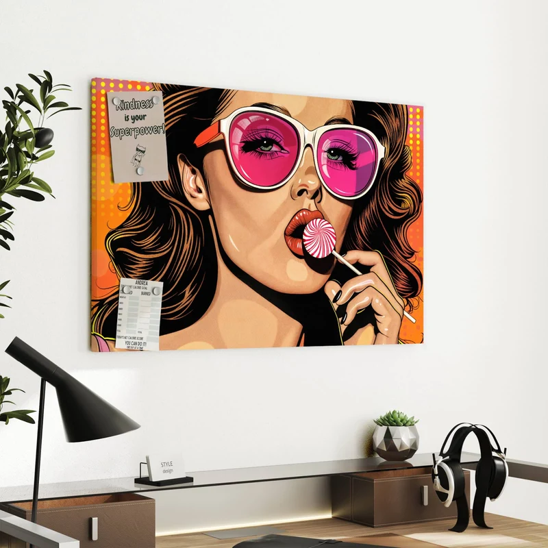 Metall Magnettafel - Pinke Sonnenbrille