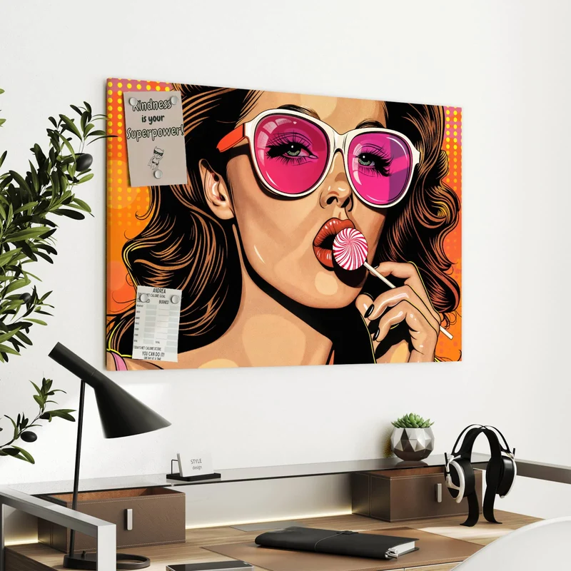 Metall Magnettafel - Pinke Sonnenbrille