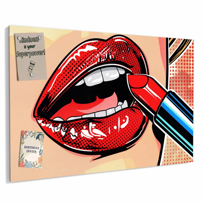 Metall Magnettafel - Roter Lippenstift