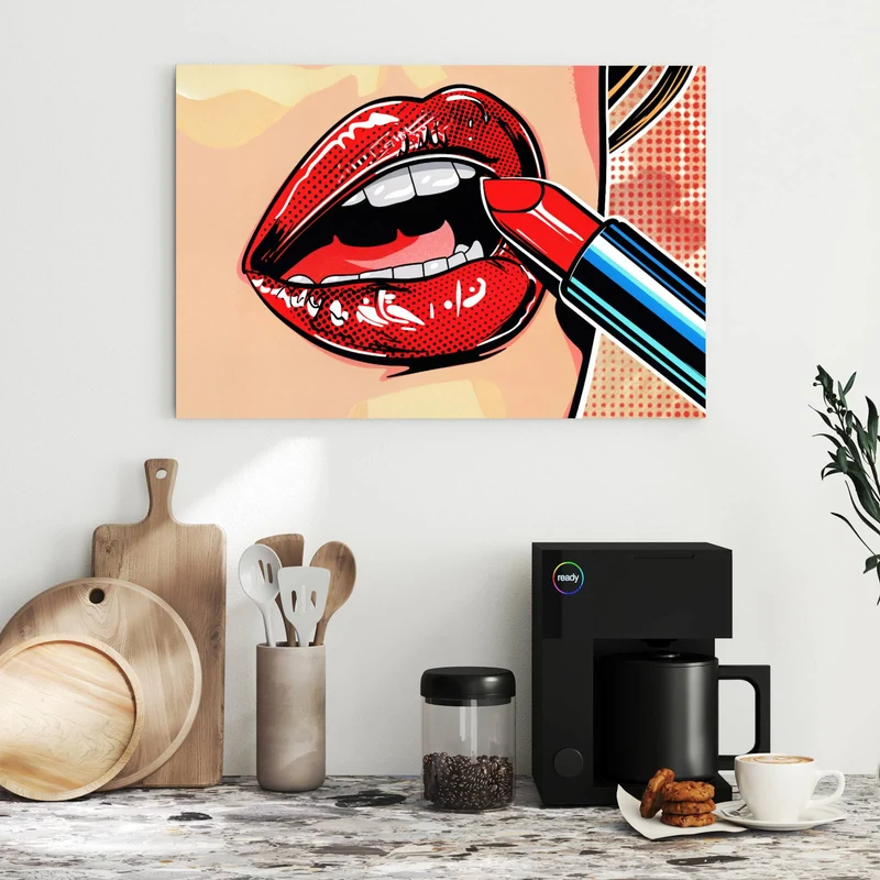 Metall Magnettafel - Roter Lippenstift
