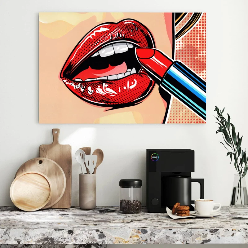 Metall Magnettafel - Roter Lippenstift