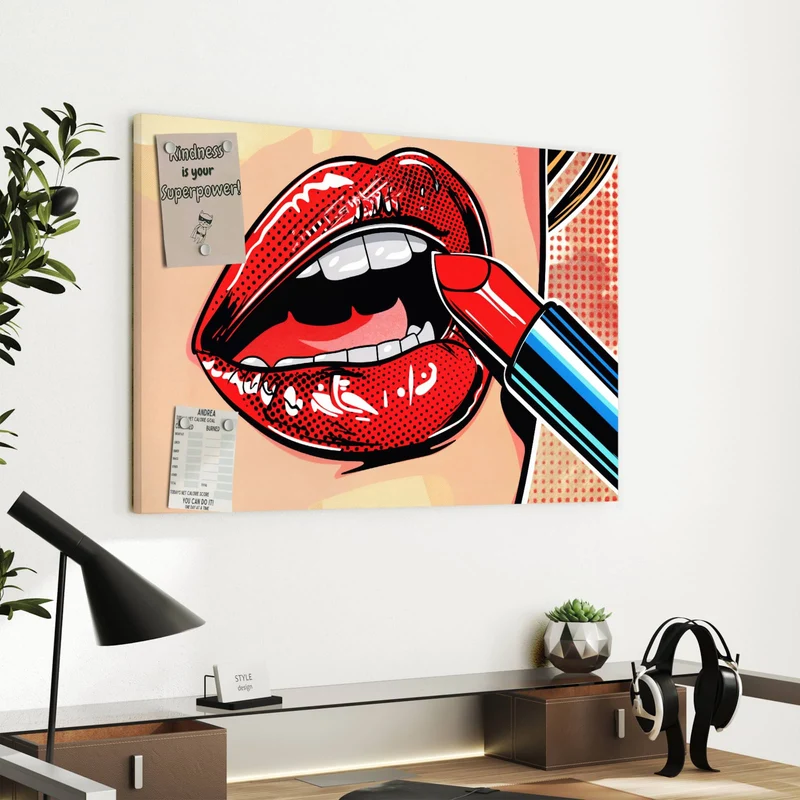 Metall Magnettafel - Roter Lippenstift