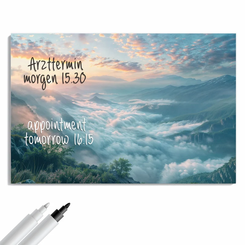 Metall Magnettafel - Wolkenmeer am Morgen
