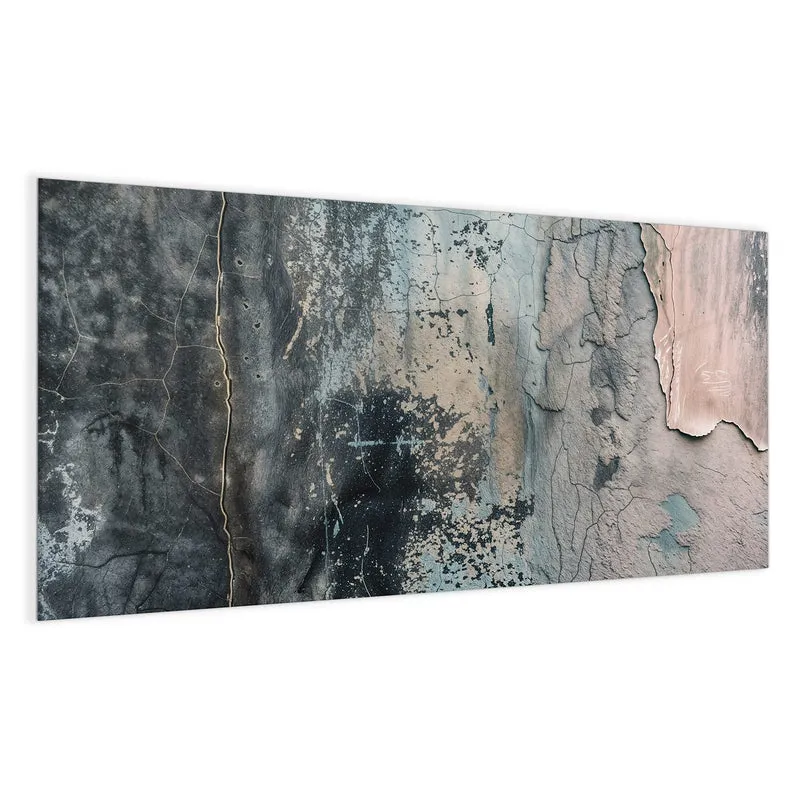 Glas Magnettafel - Rissiger Putz in Blau