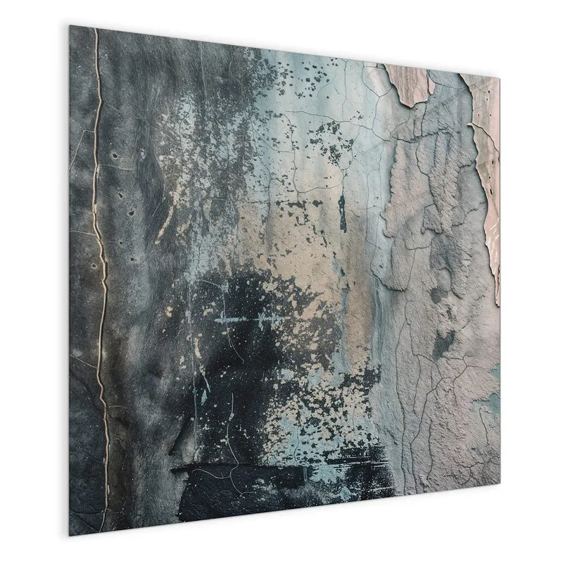 Glas Magnettafel - Rissiger Putz in Blau