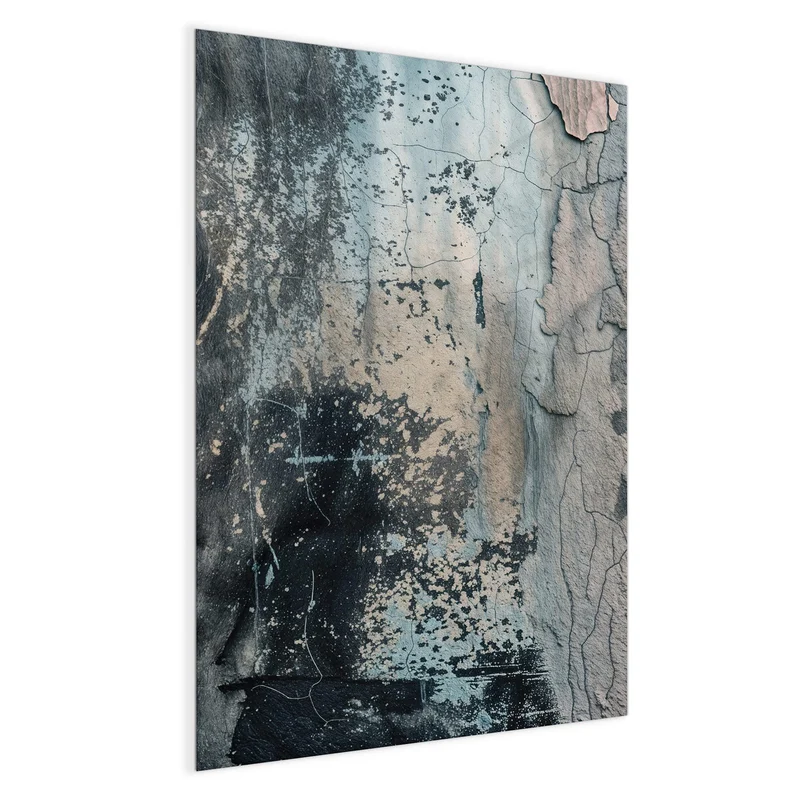 Glas Magnettafel - Rissiger Putz in Blau