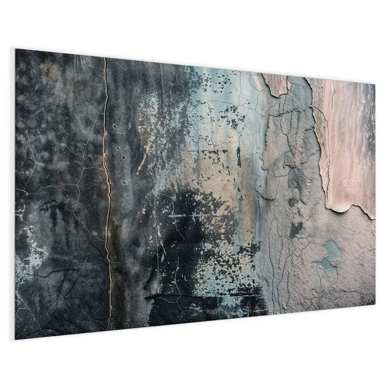 Glas Magnettafel - Rissiger Putz in Blau
