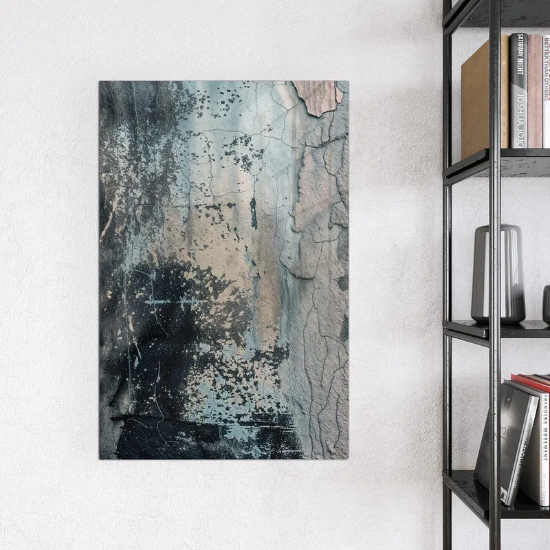 Glas Magnettafel - Rissiger Putz in Blau