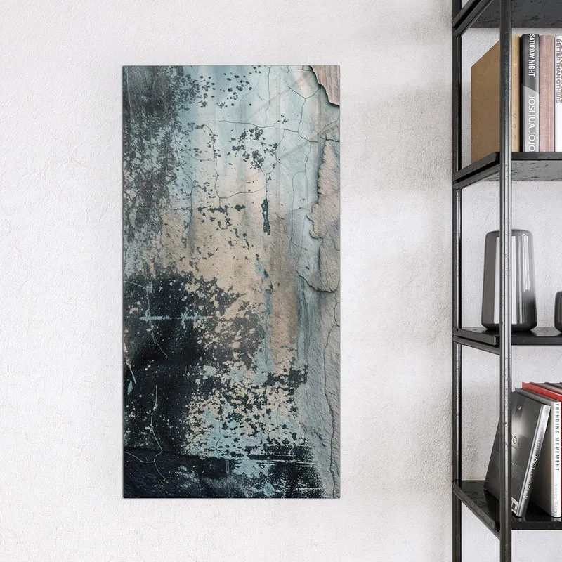 Glas Magnettafel - Rissiger Putz in Blau